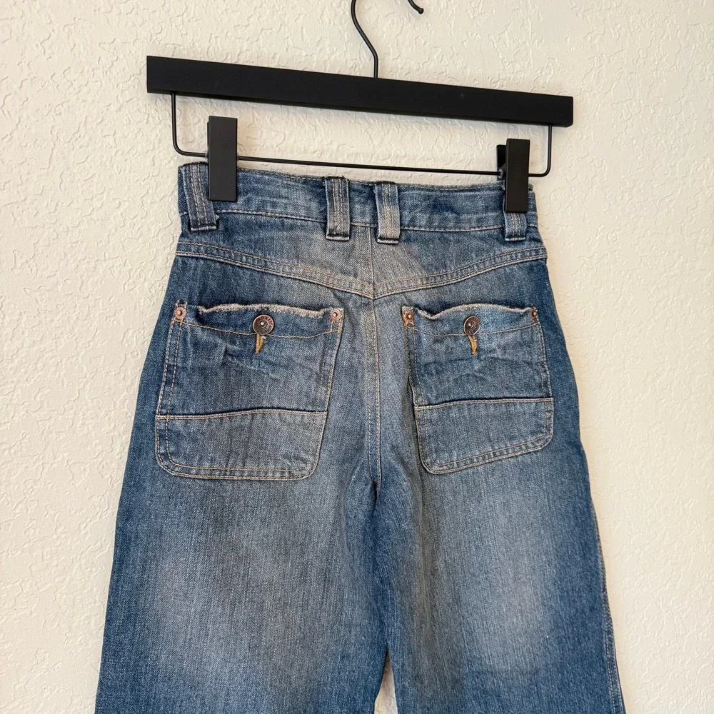 Y2K Old Navy Denim Kids Flannel Lined Wide Leg Utility Carpenter Jeans 10